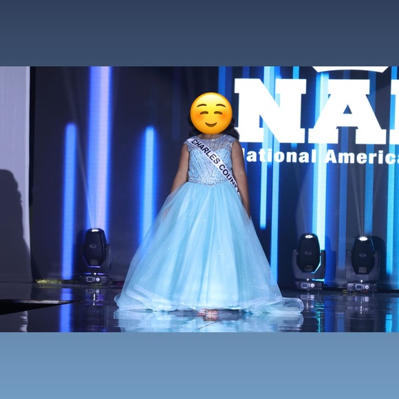 Aqua Pageant Girls Pageant Gown